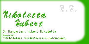 nikoletta hubert business card